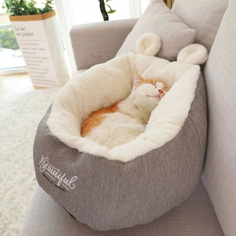 Extra Plush Cat Sleeping Bag with Ears - Medium