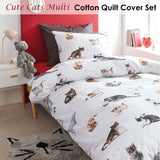 Cute Cats Cotton Quilt Cover Set - Single