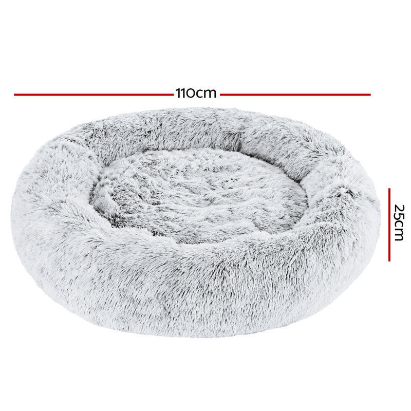 Soft Plush Calming Pet Bed Extra Large 110cm - Charcoal