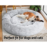 Soft Plush Calming Pet Bed Extra Large 110cm - Charcoal