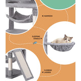 161cm Cat Scratching House - Grey