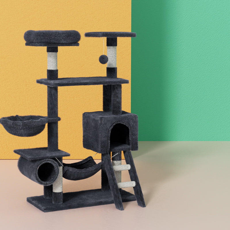 144cm Velvet Cat Tower with Hanging Bed