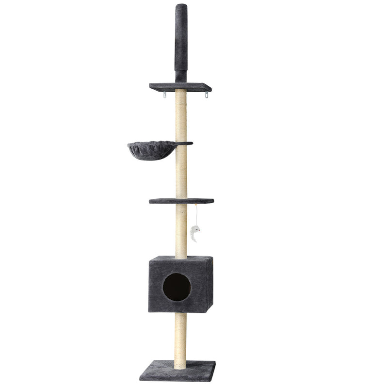 260cm Floor to Ceiling Cat Scratching Post - Dark Grey