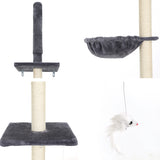 260cm Floor to Ceiling Cat Scratching Post - Dark Grey