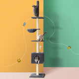 260cm Floor to Ceiling Cat Scratching Post - Dark Grey