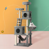 169cm Multi-level Rattan Ladder Cat Tower