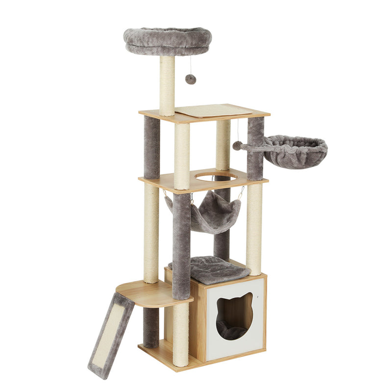 152cm Scratching Tower with Hanging Bed