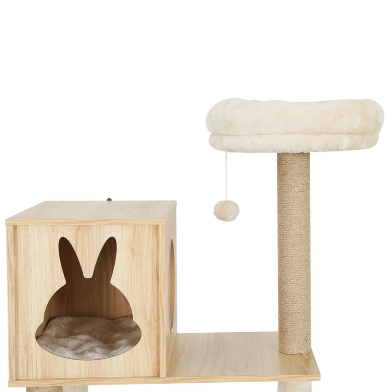 141cm Wooden Plush Scratching Tower