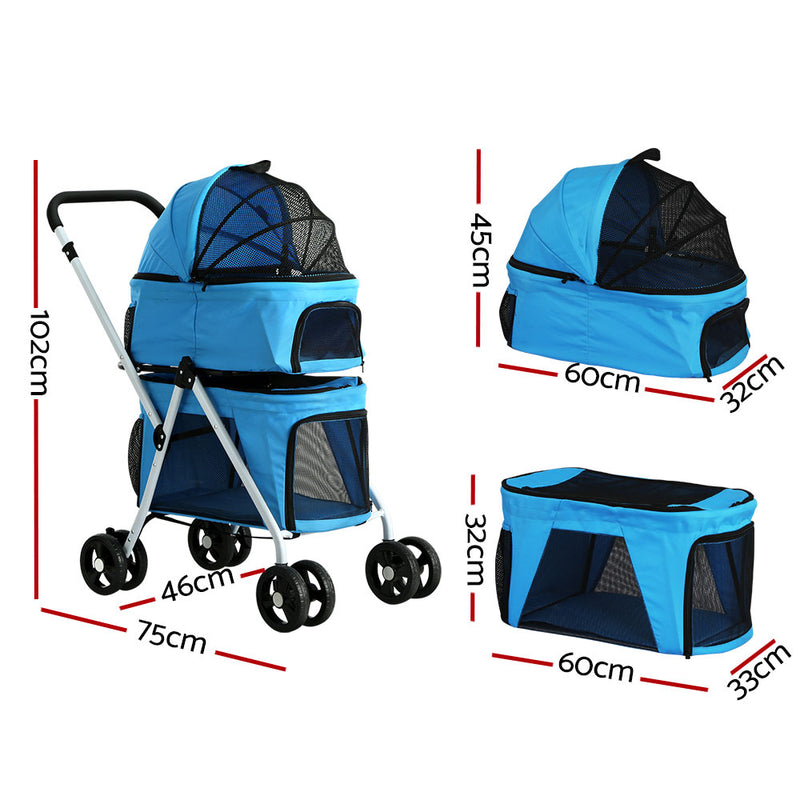 Pet Stroller - Foldable 4 Wheels Double (Limited Delivery Area)