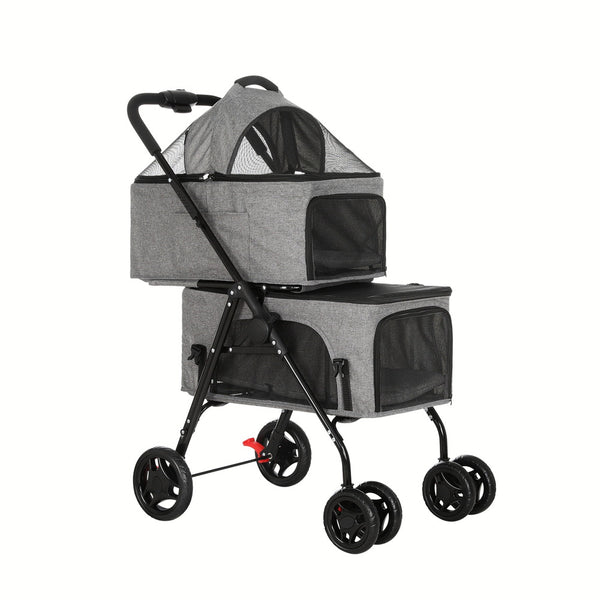 Pet Stroller 2-tier Large Foldable Carrier