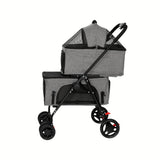 Pet Stroller 2-tier Large Foldable Carrier