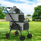 Pet Stroller 2-tier Large Foldable Carrier