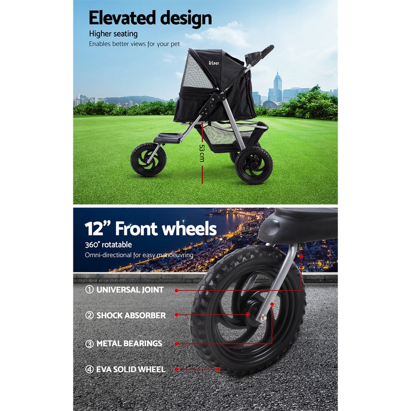 Pet Stroller - 3 Wheels (Limited Delivery Area)