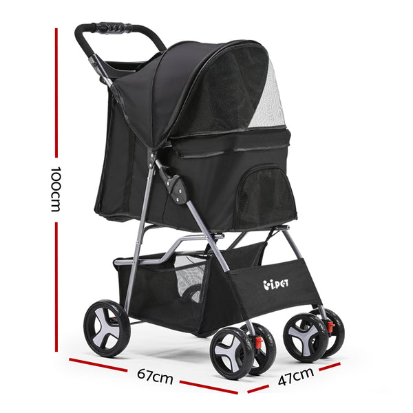 4 Wheel Pet Stroller - Black (Limited Delivery Area)