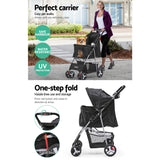 4 Wheel Pet Stroller - Black (Limited Delivery Area)