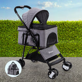 Pet Stroller - Foldable 4 Wheels Grey (Limited Delivery Area)