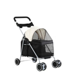 Pet Stroller Pram - Large Foldable 4 Wheels