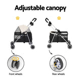 Pet Stroller Pram - Large Foldable 4 Wheels