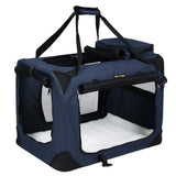 Folding Pet Transport Box - 60cm Dark Blue