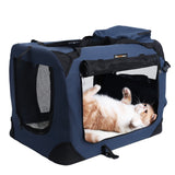 Folding Pet Transport Box - 60cm Dark Blue