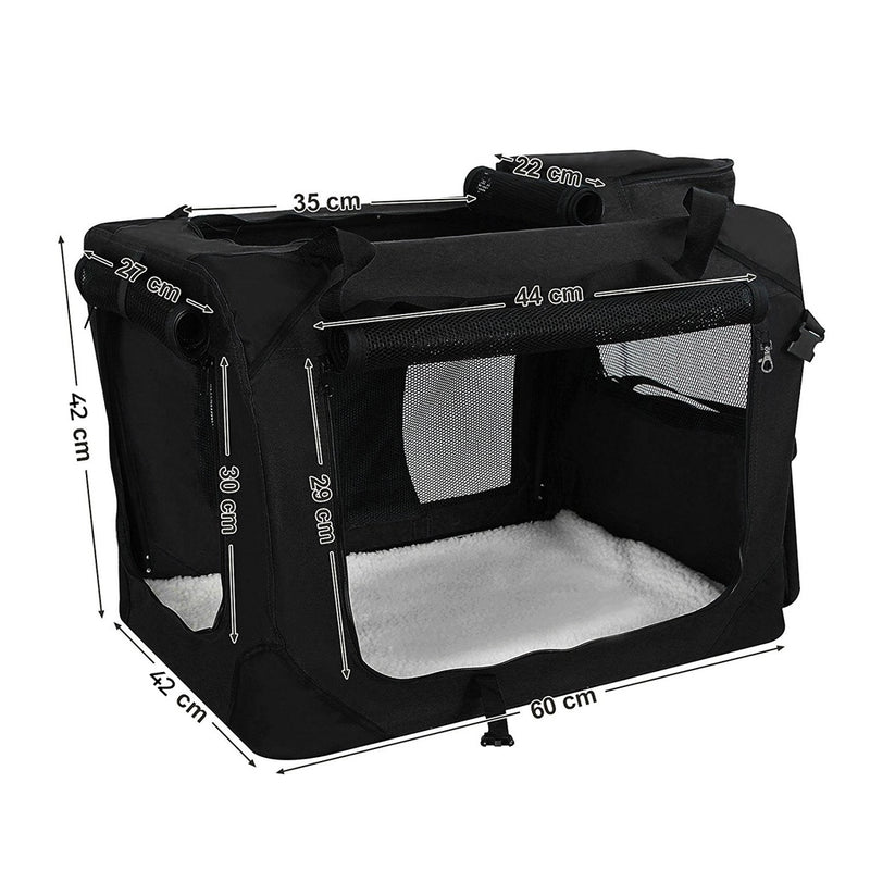 Folding Pet Transport Box - 60cm Black