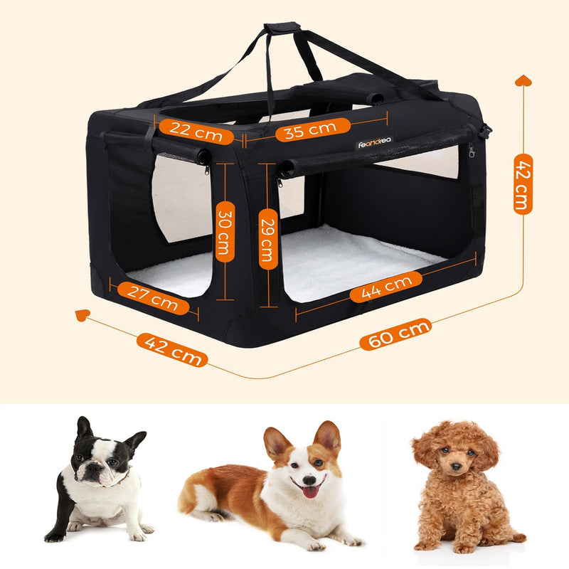 Folding Pet Transport Box - 60cm Black