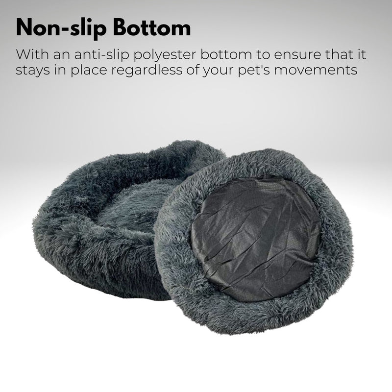 Calming Pet Bed XL 100cm - Dark Grey