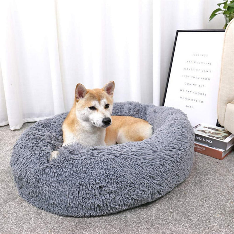 Calming Pet Bed XL 100cm - Dark Grey