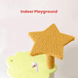 75cm Plush Galaxy Scratching Tree - Yellow Green