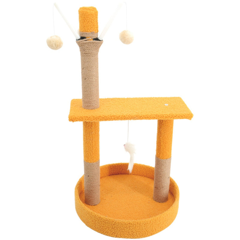 75cm Plush Scratching Tree - Yellow (OUT OF STOCK)