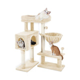 97cm Adjustable Plush Cat Tree - Beige