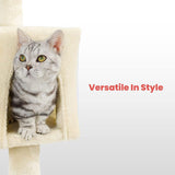 97cm Adjustable Plush Cat Tree - Beige