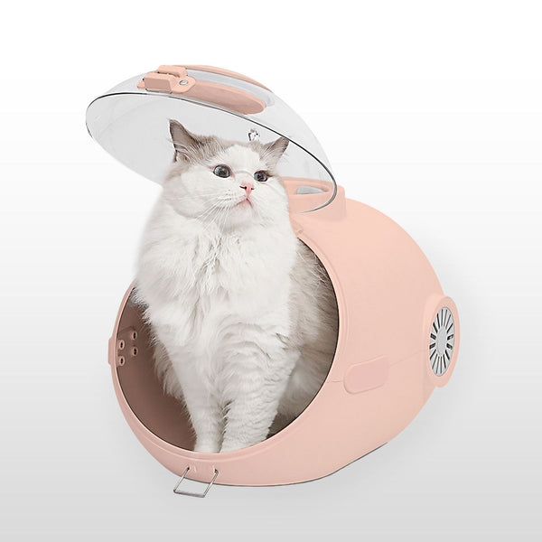 Smart Pet Carrier with Built in Fan and Night Light - Pink