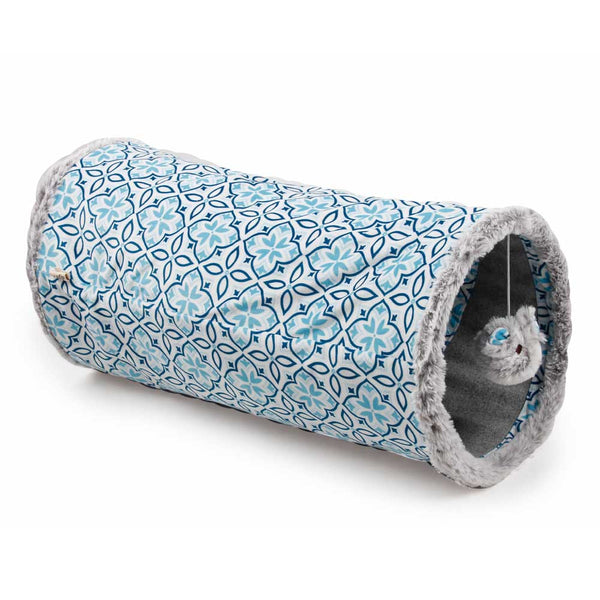 Cat Tunnel Crinkle Toys - Grey Hide + Play Teaser