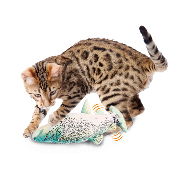 Jittering Trout Cat Toy - Flopping Dancing Fish + Catnip Silvervine