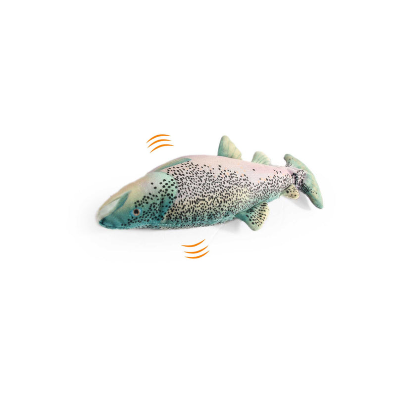 Jittering Trout Cat Toy - Flopping Dancing Fish + Catnip Silvervine