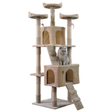 170cm Cat Tower with 2 Cubbies - Beige