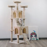 170cm Cat Tower with 2 Cubbies - Beige