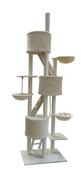 244 cm XL Multi-Level Cat Scratching Tower - Beige