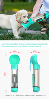 4 in 1 Portable Pet Water Bottle - Blue