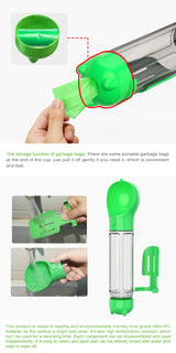 4 in 1 Portable Pet Water Bottle - Green