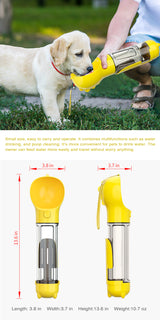 4 in 1 Portable Pet Water Bottle - Yellow