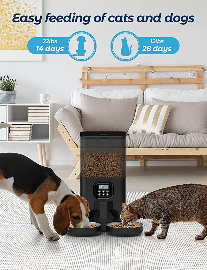 6L Automatic Digital Pet Feeder - Double Food Bowl Dispenser