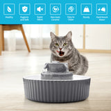 Ceramic Electric Pet Water Fountain - Grey