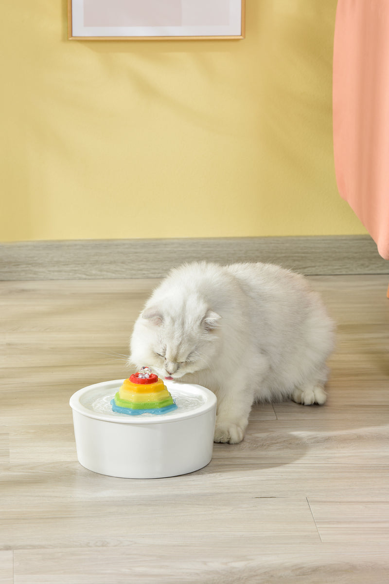 1.5L Ceramic Electric Pet Water Fountain - Round