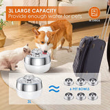 3L Automatic Stainless Steel Electric Pet Water Fountain - White