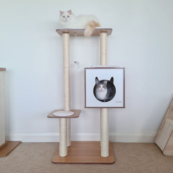 122cm Premium Wooden Laminate Scratching Tower