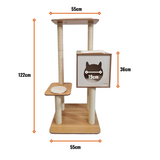 122cm Premium Wooden Laminate Scratching Tower