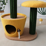 2-Level Yellow Mushroom Cat Scratching Tree