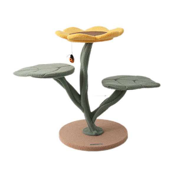 Plush 3-Level Small Sunflower Cat Tree